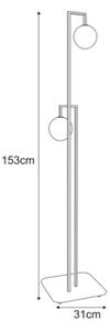 Lampa stojąca nowoczesna czarno-transparentna geometryczne kształty 2xG9 10W PARMA Kaja