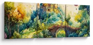 Obraz - Baśniowy zamek (z zegarem) (90x30 cm)