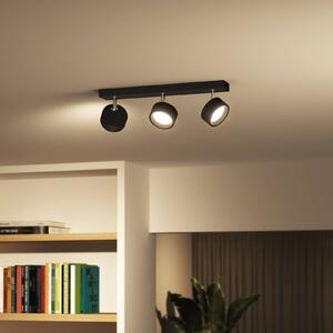 Philips Bracia reflektor sufitowy LED 3-punktowy, czarny, czarny, salon / jadalnia, aluminium, nowoczesny