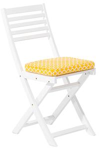 Składany zestaw mebli balkonowych biały 2 krzesła stolik żółte poduchy Fiji Beliani