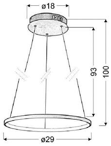 Chromowana lampa wisząca okrąg 30 cm - V081-Monati