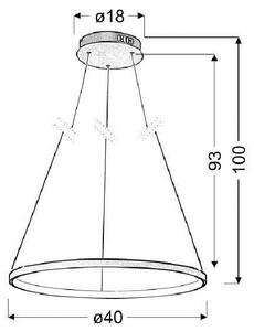 Chromowana lampa wisząca okrąg 40 cm LED - V083-Monati