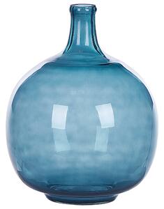 Wazon dekoracyjny szklany okrągły 31 cm ręcznie wykonany ozdobny niebieski Chappathi Beliani