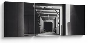 Obraz - Kwadratowy tunel (z zegarem) (90x30 cm)