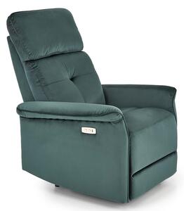 Zielony rozkładany welurowy fotel wypoczynkowy - Timex