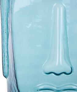 Wazon dekoracyjny ze szkła barwionego motyw twarzy niebieski Sambar Beliani