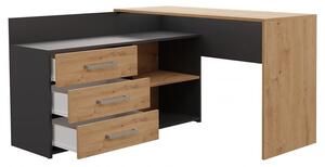 Narożne biurko z szufladami artisan/antracyt