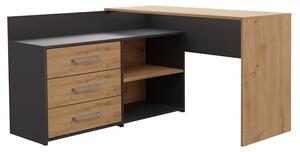 Narożne biurko z szufladami artisan/antracyt