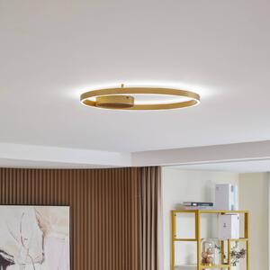 Inteligentna lampa sufitowa Moise Lucande, możliwość ściemniania, mosiężny / złoty, salon / jadalnia, aluminium, nowoczesny