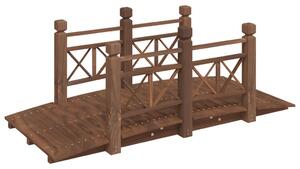 Mostek ogrodowy z poręczami, 150x67x56 cm, świerkowy