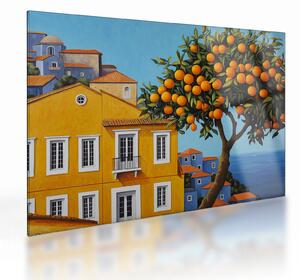 Obraz na szkle - Drzewo pomarańczowe (70x50 cm)