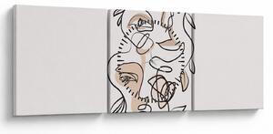 Obraz - Makijaż twarzy ze sztuką linii (z zegarem) (90x30 cm)