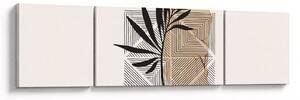 Obraz - Abstrakcja z tropikalnymi liśćmi N⁰1 (170x50 cm)