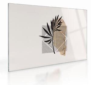 Obraz na szkle - Abstrakcja z tropikalnymi liśćmi N⁰1 (70x50 cm)