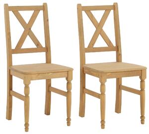 Przepiękne, sosnowe krzesła z toczonymi nogami - 2 sztuki