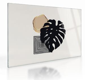 Obraz na szkle - Abstrakcja z tropikalnymi liśćmi N⁰2 (70x50 cm)