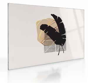 Obraz na szkle - Abstrakcja z tropikalnymi liśćmi N⁰4 (70x50 cm)