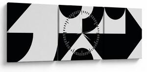 Obraz - Abstrakcja geometryczna N⁰1 (z zegarem) (90x30 cm)