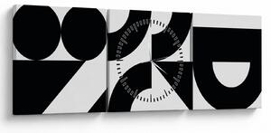 Obraz - Abstrakcja geometryczna N⁰2 (z zegarem) (90x30 cm)
