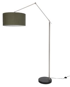 Lampa podłogowa czarna regulowana z zielonym kloszem 50 cm - Editor