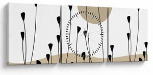 Obraz - Łąka graficzna N⁰2 (z zegarem) (90x30 cm)