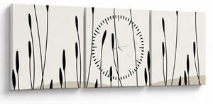 Obraz - Łąka graficzna N⁰3 (z zegarem) (90x30 cm)