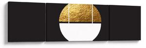 Obraz - Abstrakcja złoto i czerń N⁰1 (170x50 cm)