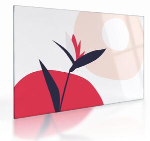 Obraz na szkle - Różowa abstrakcja kwiatowa N⁰1 (70x50 cm)