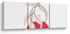 Obraz - Różowa abstrakcja kwiatowa N⁰2 (z zegarem) (90x30 cm)