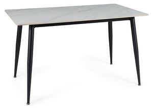 Stół jadalniany RION 130x70 cm z ceramicznym blatem, biały marmur