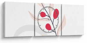 Obraz - Różowa abstrakcja kwiatowa N⁰3 (z zegarem) (90x30 cm)
