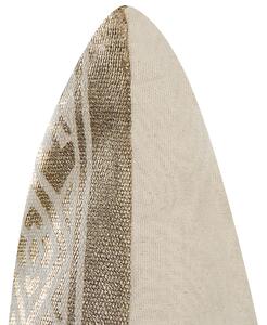 Poduszka dekoracyjna bawełniana metaliczna wzór geometryczny 50x50 cm złota Oujda Beliani