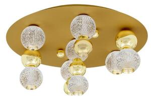 Złota lampa sufitowa Ponce 7 ze szklanymi elementami