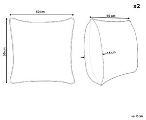 2 poduszki dekoracyjne metaliczna wzór geometryczny 50x50 cm miedziane Oujda Beliani