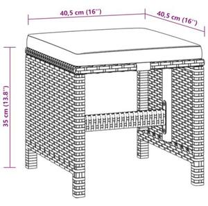 Zestaw Mebli Ogrodowych Komplet Jadalniany Z Poduszkami 5-Częściowy Beżowy Rattan Na Taras Balkon Ogród
