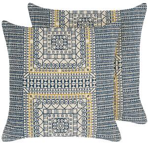 2 poduszki dekoracyjne boho wzór geometryczny 50x50 cm wielokolorowe Sidi Beliani