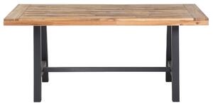 Zestaw mebli ogrodowych stół 2 ławki drewno akacjowe metalowe nogi czarny Scania Beliani