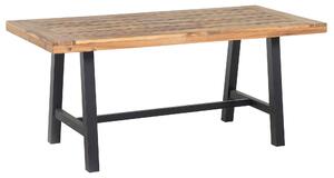 Zestaw mebli ogrodowych stół 2 ławki drewno akacjowe metalowe nogi czarny Scania Beliani
