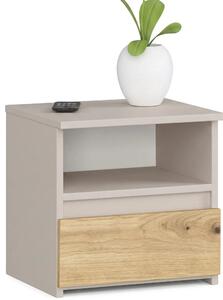Szafka nocna z szufladą kaszmir + dąb artisan L1-P14