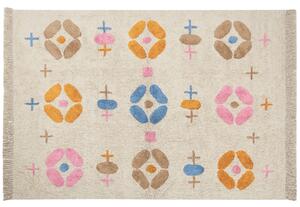 Dywan bawełniany z frędzlami geometryczny wzór 160 x 230 cm wielokolorowy Daran Beliani