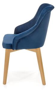 Granatowe krzesło na drewnianych nogach loft
