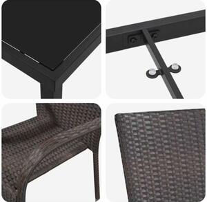 Zestaw Mebli Ogrodowych Komplet Jadalniany 5-Częściowy Brązowy Metal Na Taras Balkon Ogród