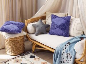 Bawełniana poduszka dekoracyjna tuftowana jednolita 45 x 45 cm fioletowa Rhoeo Beliani