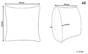 Zestaw dwóch poduszek dekoracyjnych geometryczny wzór 45x45cm beżowo-kremowe Pellaea Beliani