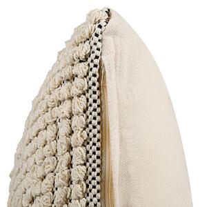 Bawełniane poduszka dekoracyjna styl boho 45x45 cm beżowa Howea Beliani