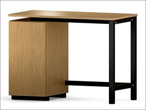 Drewniane biurko z kontenerkiem Fibi X2