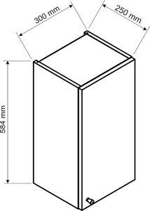 Biała górna szafka łazienkowa z lamelami - Milton 7X