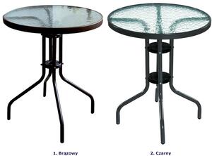 Czarny stolik ogrodowy z blatem z hartowanego szkła - Razi