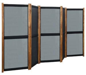 Parawan 5-panelowy, czarny, 350 x 170 cm