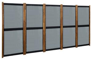 Parawan 5-panelowy, czarny, 350 x 170 cm